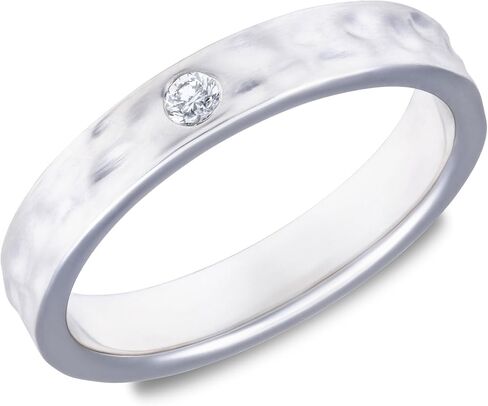 Max + Stone 925 Sterling Silver Rings with Lab Grown Diamond Stone | الحجم 7 خاتم الفضة للنساء والرجال | عصابات فضية مضادة للشفقة in Kuwait