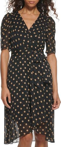 Tommy Hilfiger Women's V Neck Faux Wrap Midi Dress in Saudi Arabia
