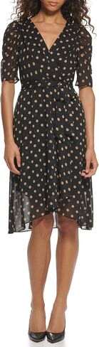 Tommy Hilfiger Women's V Neck Faux Wrap Midi Dress in Saudi Arabia