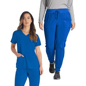 Dickies Women's Scrub Sets V-Neck Top DK615 Mid Rise Jogger DK065 مع فتل الرطوبة ، ودائم ، و 360 درجة. in Kuwait