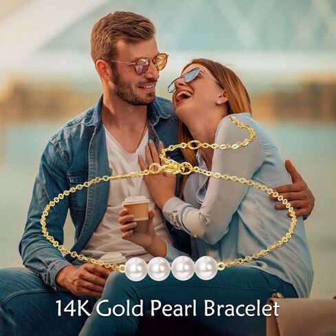 Kecho 14k Gold Gold Freshwater Bracelet Pearl Starled 14K Gold Gold Jewelry Minivary Hift For Women in Saudi Arabia