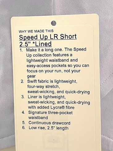 lululemon Speed UP Short LR 2.5" Lined - PSLB (Pastel Blue) (6) in Saudi Arabia