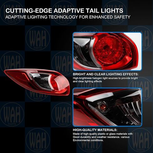 مجموعة مصابيح الذيل الجانبية للركاب متوافقة مع مصباح الفرامل الخلفي مازدا CX-5 2013-2016 KD3351150C KD3351150D in Kuwait