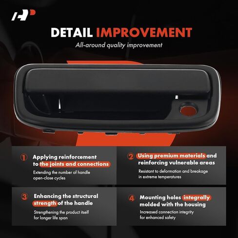 A-Premium - مقبض الباب الخارجي لجانب الراكب الأيمن الأمامي مع فتحة مفتاح - متوافق مع Toyota Tacoma 1995 1996 1997 1998 1999 2000 2001 2002 2003 2004 in Saudi Arabia