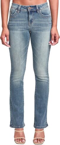 بنطلون جينز نسائي من YMI Jeans Wannabettabutt متوسط ​​الارتفاع، لون فاتح فاتح، 01 in Saudi Arabia