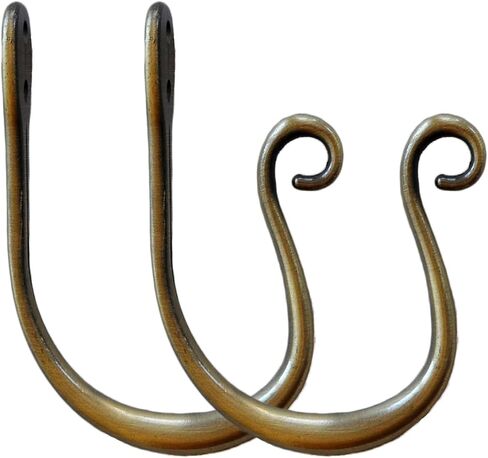 Urbanest Set of 2 Zinc Curl Drapery Holdbacks, Antique Brass in Saudi Arabia
