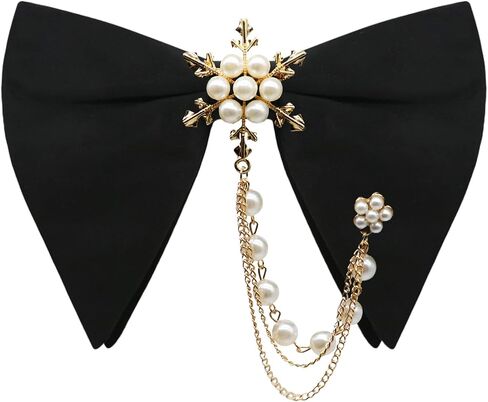 Oversized Bow Ties for Men, Adjustable Bow Tie Pre-tied Bowties Pearl Decoration Bowtie for Tuxedo Wedding Party Prom in Saudi Arabia