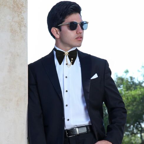 Oversized Bow Ties for Men, Adjustable Bow Tie Pre-tied Bowties Pearl Decoration Bowtie for Tuxedo Wedding Party Prom in Saudi Arabia