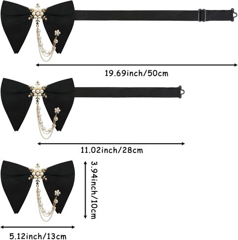 Oversized Bow Ties for Men, Adjustable Bow Tie Pre-tied Bowties Pearl Decoration Bowtie for Tuxedo Wedding Party Prom in Saudi Arabia