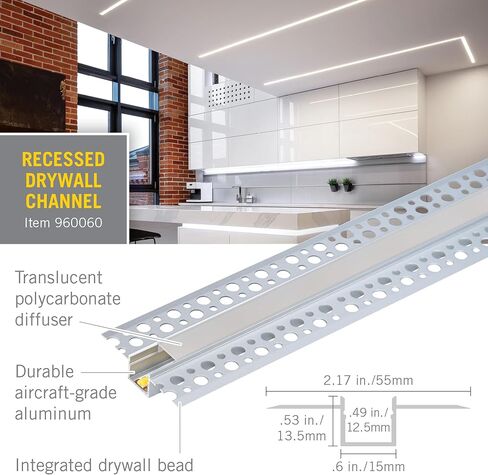 أرماكوست الإضاءة 960005 حزم الملحقات لقنوات تركيب ضوء الشريط LED، أسود in Kuwait