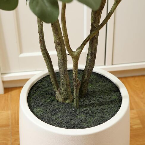 Artificial Eucalyptus Tree, 6ft Tall Fake Silk Plants for Indoor Home Decor, Large Faux Eucalyptus Tree with 10.5 in White Planter for Office Home Living Room Decor, 1 Pack in Kuwait