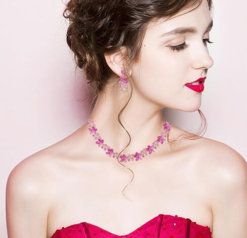 Elegant Butterfly Crystal Wedding Jewelry Sets for Women Brides Bridal Choker Necklace Earrings Bracelet Prom Formal Costume Accessories in Kuwait