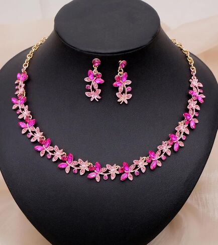 Elegant Butterfly Crystal Wedding Jewelry Sets for Women Brides Bridal Choker Necklace Earrings Bracelet Prom Formal Costume Accessories in Kuwait