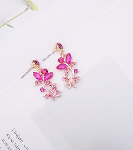 Elegant Butterfly Crystal Wedding Jewelry Sets for Women Brides Bridal Choker Necklace Earrings Bracelet Prom Formal Costume Accessories in Kuwait