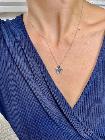 Le Vian White و Blue الياقوت الفراغية الأقراط وقلادة قلادة للنساء أنا 14K المجوهرات الذهب الأبيض مجموعة دفع الأزرار أنا 18 بوصة قلادة طويلة السلسلة in Saudi Arabia