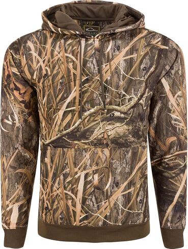 Drake Waterfowl's Men's Eddy منقوش DW2298 صيد منتصف الوزن هوديي مع kangaroo جيب in Kuwait