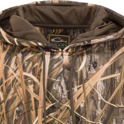 Drake Waterfowl's Men's Eddy منقوش DW2298 صيد منتصف الوزن هوديي مع kangaroo جيب in Kuwait