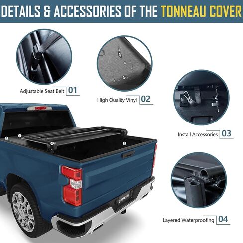 Perfit Liner Soft Tri-Fold Bed Bed Tonneau Cover مقابل 5.8 قدم 2004-2007 Chevy Silverado GMC Sierra 1500 (2007 Classic Only) in Kuwait