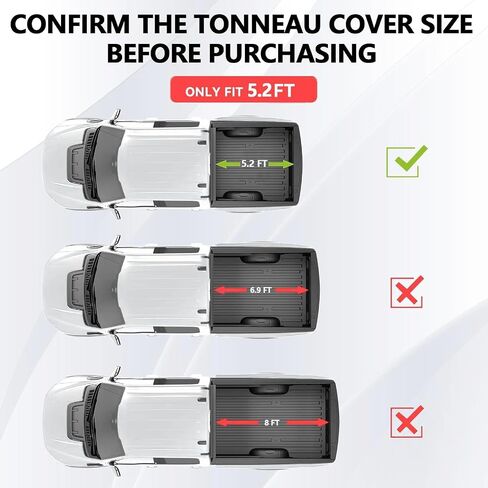 غطاء شاحنة Tri-Fold Hard Tri-Fold Cover Tonneau متوافق مع 5.2 قدم لعام 2015-2025 Chevy Colorado/GMC Canyon Bed 5.2 FT in Kuwait