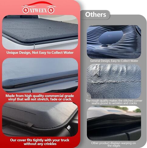 غطاء شاحنة Tri-Fold Hard Tri-Fold Cover Tonneau متوافق مع 5.2 قدم لعام 2015-2025 Chevy Colorado/GMC Canyon Bed 5.2 FT in Kuwait