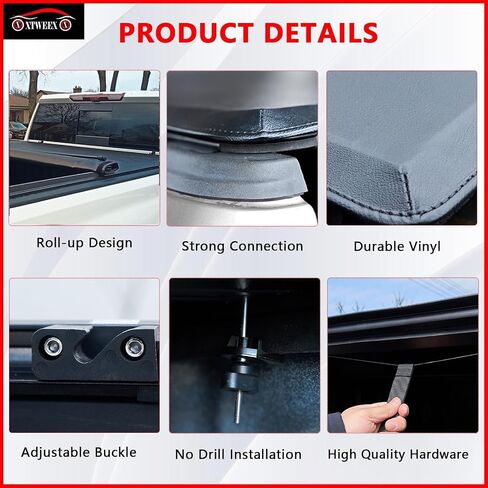 غطاء شاحنة Tri-Fold Hard Tri-Fold Cover Tonneau متوافق مع 5.2 قدم لعام 2015-2025 Chevy Colorado/GMC Canyon Bed 5.2 FT in Kuwait
