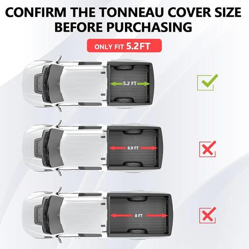 غطاء شاحنة Tri-Fold Hard Tri-Fold Cover Tonneau متوافق مع 5.2 قدم لعام 2015-2025 Chevy Colorado/GMC Canyon Bed 5.2 FT in Kuwait