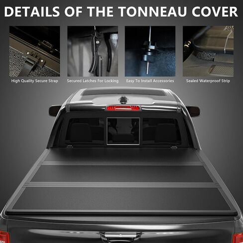 غطاء شاحنة Tri-Fold Hard Tri-Fold Cover Tonneau متوافق مع 5.2 قدم لعام 2015-2025 Chevy Colorado/GMC Canyon Bed 5.2 FT in Kuwait