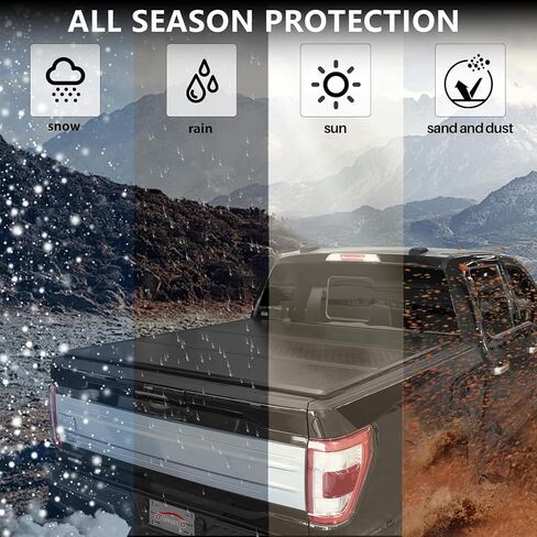 غطاء شاحنة Tri-Fold Hard Tri-Fold Cover Tonneau متوافق مع 5.2 قدم لعام 2015-2025 Chevy Colorado/GMC Canyon Bed 5.2 FT in Kuwait