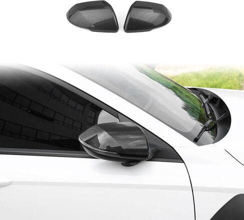 YOUTOOCAR Carbon Fiber Style Exterior Mirror Cover Side Rear view Mirror Covers Trim Kits Compatible with 2024 Hyundai KONA Accessories in Saudi Arabia