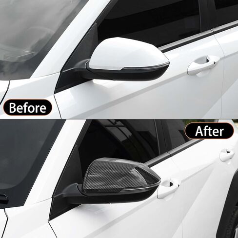 YOUTOOCAR Carbon Fiber Style Exterior Mirror Cover Side Rear view Mirror Covers Trim Kits Compatible with 2024 Hyundai KONA Accessories in Saudi Arabia