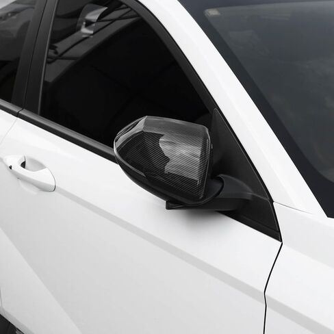 YOUTOOCAR Carbon Fiber Style Exterior Mirror Cover Side Rear view Mirror Covers Trim Kits Compatible with 2024 Hyundai KONA Accessories in Saudi Arabia