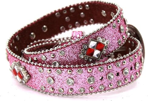 Kids Belt Western Fit Buckle Stun Shine Bling Flash Great Texas Cowboy Cowgirl in Kuwait