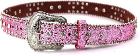 Kids Belt Western Fit Buckle Stun Shine Bling Flash Great Texas Cowboy Cowgirl in Kuwait