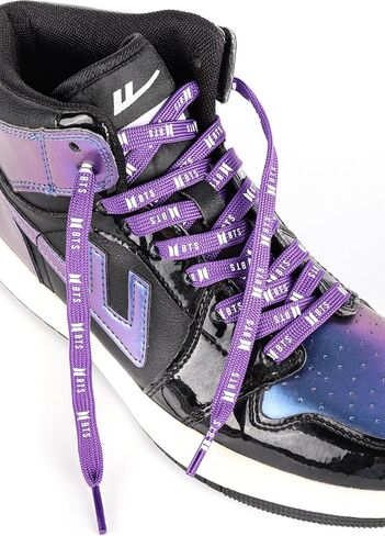 K-Pop BTS Shoelaces Merch 8mm Flat Laces (120cm) for Sneakers, Boots & Streetwear, Festa Edition | Purple Polyester Shoelace for Kpop Fans & ARMYs | BTS Merch Borahae Bangtan Laces in Saudi Arabia