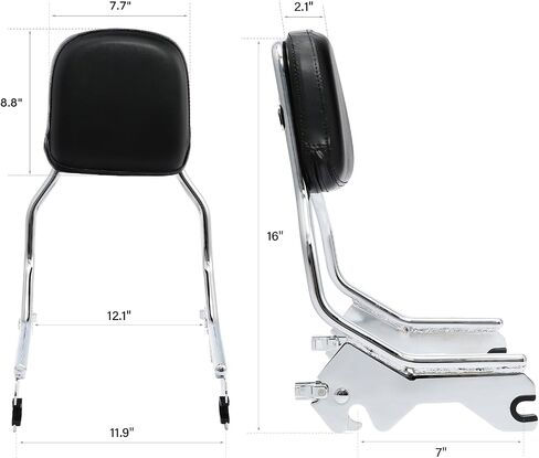 TCT-MOTORPARTS Upright Sissy Bar Backrest Fit For Harley Sport Glide Low Rider S FXLR FXLRS FLSB 2018-2025 2024 2023 2022 in Saudi Arabia
