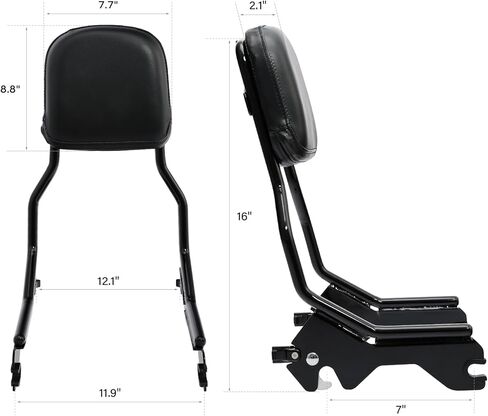 TCT-MOTORPARTS BAN SISSY BACK RACKREST FIT FOR HARLEY SPORT GLIDE LOW RIDER S FXLR FXLRS FLSB 2018-2025 2024 2023 2022 in Kuwait