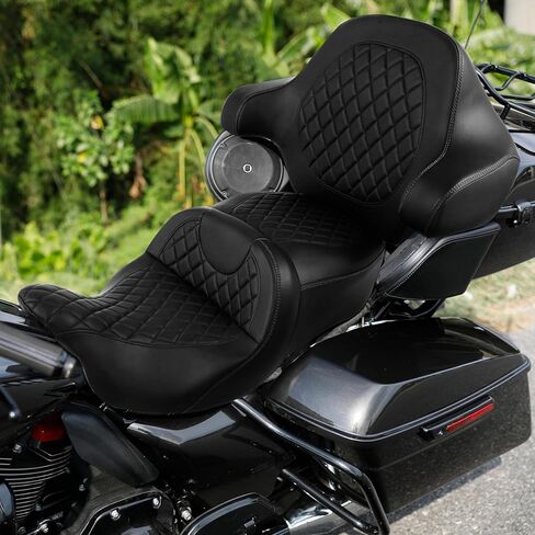 نسخة. Rider Rider Rider Backrest Sissy Bar - مسند لرجال السائق المريح الجلدي لـ Harley Davidson Touring و Tri Glide Model in Kuwait