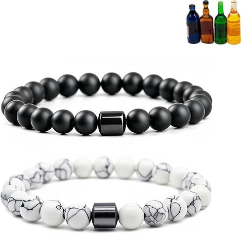 NIQIPOK Glame Anti Alcohol Bracelet, Glame International Anti Alcohol Bracelet GM Mgnetic Bead to Reduce the Urge to Drink Jewelry for Women Men Helps Relief Anxiety Frustration Irritability in Saudi Arabia