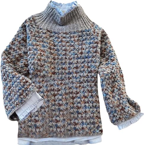 Sweaters for Women Floral Mock Neck Loose Long Sleeve Cable Knit Pullover 2025 Fall Winter Fashion Outfits in Saudi Arabia
