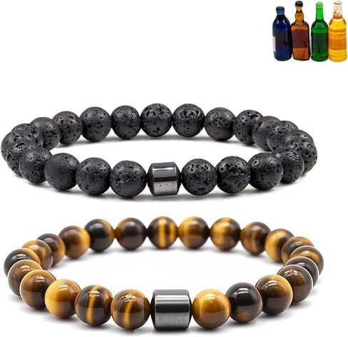 NIQIPOK Glame Anti Alcohol Bracelet, Glame International Anti Alcohol Bracelet GM Mgnetic Bead to Reduce the Urge to Drink Jewelry for Women Men Helps Relief Anxiety Frustration Irritability in Saudi Arabia