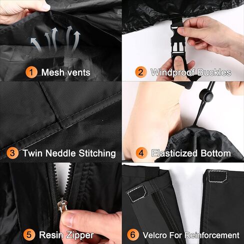 SAPUBK 4 Seat Golf Cart Cover Replace for Chrysler/Polaris GEM E4 Neighborhood Electric Vehicle with Side Zipper Door for Outdoor Rain Snow Dust Protection in Kuwait