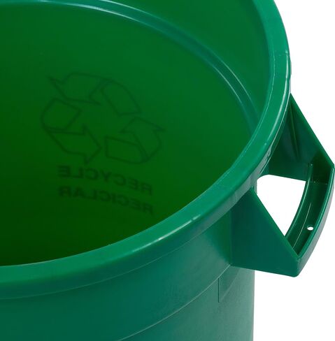 CFS 34101109 Bronco Polyethylene Round Lid, 16.13" Overall Diameter x 2.13" Height, Green, For 10 Gallon Containers (Case of 6) in Saudi Arabia