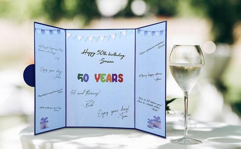 كتاب ضيوف عيد ميلاد مخصص مع إطار للصور ، الأزرق in Kuwait