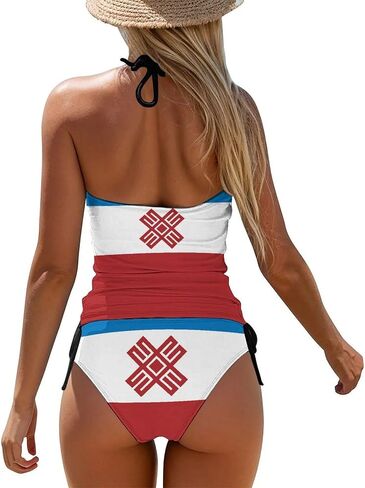 Women's Jamaican Flag Halter Tankinis Top Sets Casual Tummy Control Bathing Suit in Saudi Arabia