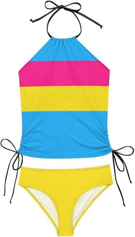 Women's Jamaican Flag Halter Tankinis Top Sets Casual Tummy Control Bathing Suit in Saudi Arabia
