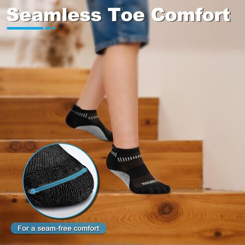 Bigant Boys Socks Low Cut Ankle Cushioned Athletic Socks for 4-12 Years Girls Kids Compression Running Arch Support 6 Pairs in Kuwait