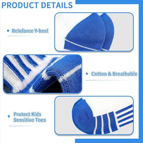 12 Pairs Boys Socks, Athletic Socks for Boys Ankle Sock Cotton Running Sock with Tab for Kids 1-14 Years in Kuwait