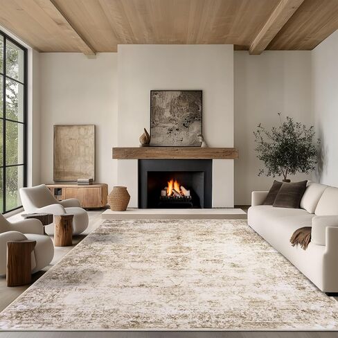 6x9 Area Rug Living Room Rugs - Washable Rug Large Modern Abstract Soft Thin Carpets Indoor Floor No Slip Vintage Carpet for Bedroom Under Dining Table Nursery Home Office Decor Blue in Saudi Arabia