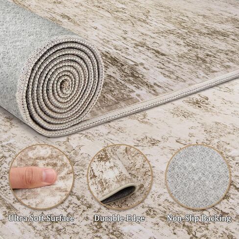 6x9 Area Rug Living Room Rugs - Washable Rug Large Modern Abstract Soft Thin Carpets Indoor Floor No Slip Vintage Carpet for Bedroom Under Dining Table Nursery Home Office Decor Blue in Saudi Arabia