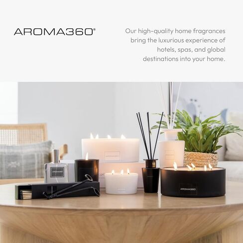 Aroma360 - My Way 50oz Candle - Luxury Scented Candles with Essential Oils - Lush Sandalwood, Warm Virginia Cedar & Iris - Aromatherapy - Soy Candles - 295hr Burn in Saudi Arabia